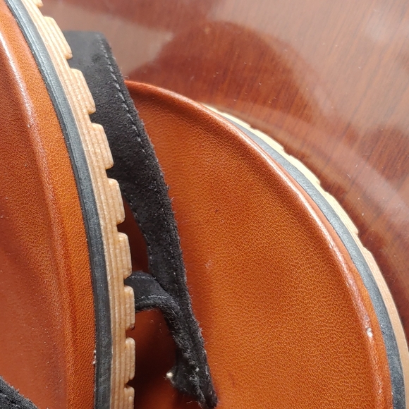 MIA Native Black Fringe Beaded Suede Leather Sandals - Picture 9 of 9